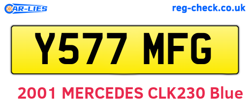 Y577MFG are the vehicle registration plates.