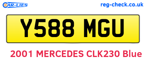 Y588MGU are the vehicle registration plates.