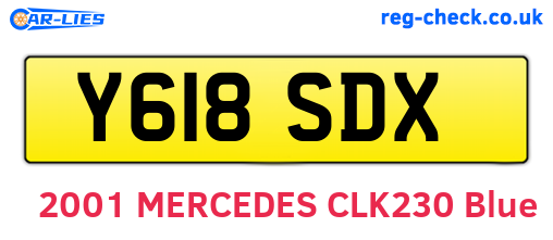 Y618SDX are the vehicle registration plates.