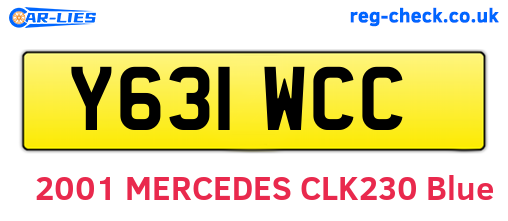 Y631WCC are the vehicle registration plates.
