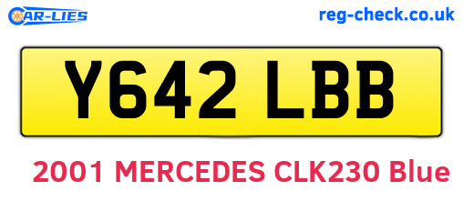 Y642LBB are the vehicle registration plates.
