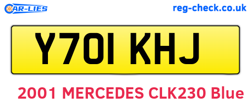 Y701KHJ are the vehicle registration plates.