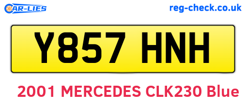Y857HNH are the vehicle registration plates.