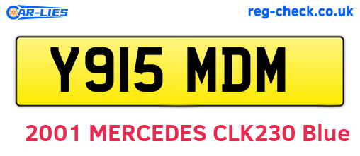 Y915MDM are the vehicle registration plates.