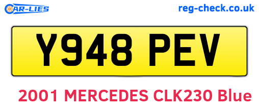 Y948PEV are the vehicle registration plates.