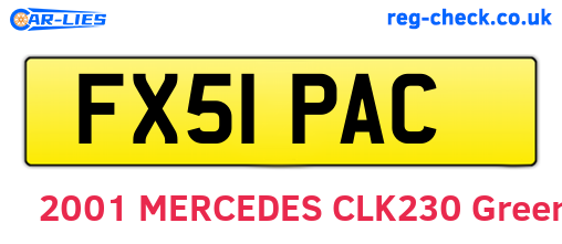 FX51PAC are the vehicle registration plates.