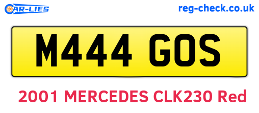M444GOS are the vehicle registration plates.