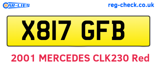 X817GFB are the vehicle registration plates.