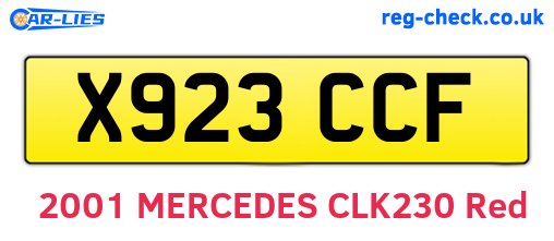 X923CCF are the vehicle registration plates.