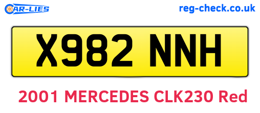 X982NNH are the vehicle registration plates.
