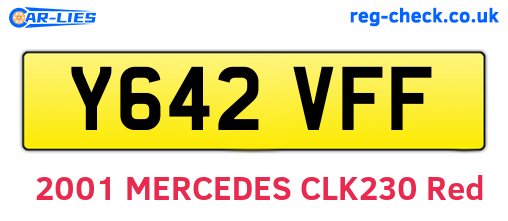 Y642VFF are the vehicle registration plates.
