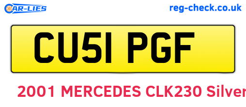 CU51PGF are the vehicle registration plates.