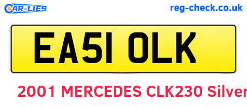 EA51OLK are the vehicle registration plates.