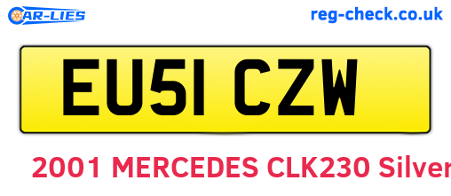 EU51CZW are the vehicle registration plates.