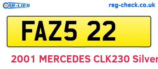 FAZ522 are the vehicle registration plates.