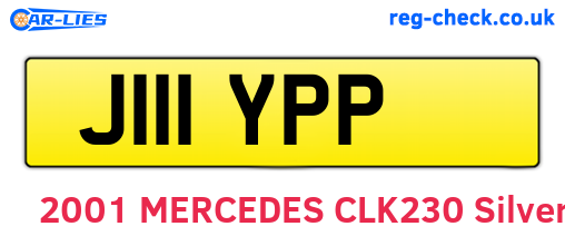 J111YPP are the vehicle registration plates.