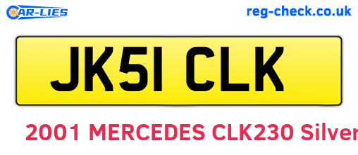 JK51CLK are the vehicle registration plates.