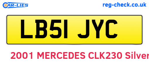 LB51JYC are the vehicle registration plates.