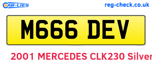 M666DEV are the vehicle registration plates.