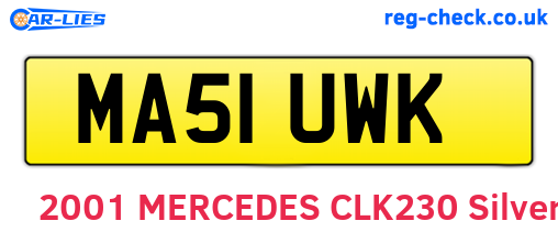 MA51UWK are the vehicle registration plates.