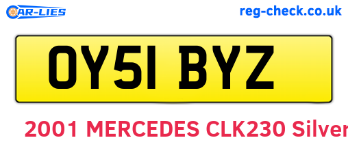 OY51BYZ are the vehicle registration plates.