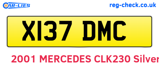 X137DMC are the vehicle registration plates.