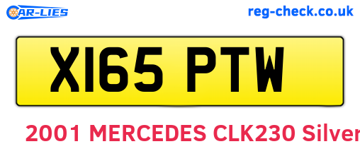X165PTW are the vehicle registration plates.