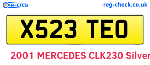 X523TEO are the vehicle registration plates.