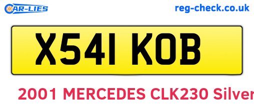 X541KOB are the vehicle registration plates.