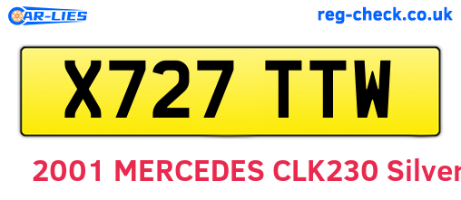 X727TTW are the vehicle registration plates.
