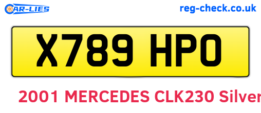 X789HPO are the vehicle registration plates.