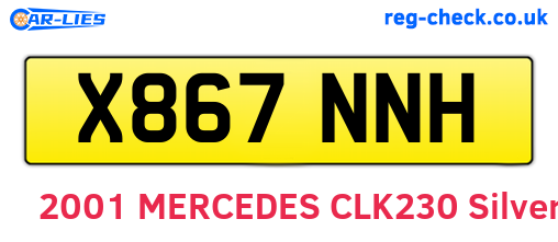X867NNH are the vehicle registration plates.