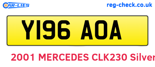 Y196AOA are the vehicle registration plates.