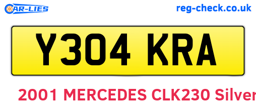Y304KRA are the vehicle registration plates.