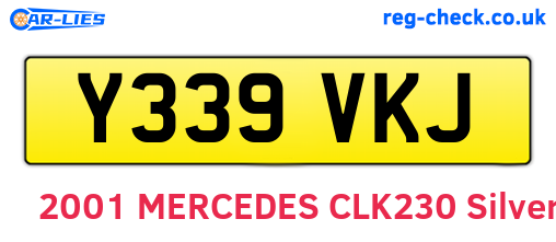 Y339VKJ are the vehicle registration plates.