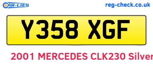 Y358XGF are the vehicle registration plates.