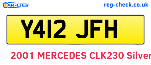 Y412JFH are the vehicle registration plates.