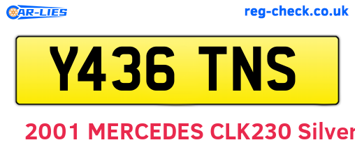Y436TNS are the vehicle registration plates.