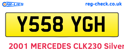 Y558YGH are the vehicle registration plates.