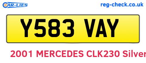 Y583VAY are the vehicle registration plates.
