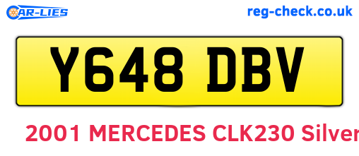 Y648DBV are the vehicle registration plates.