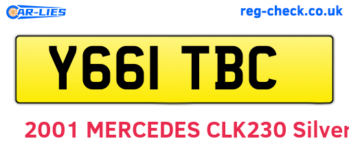 Y661TBC are the vehicle registration plates.