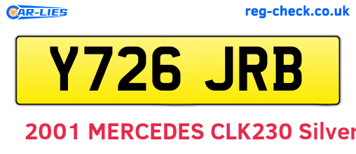 Y726JRB are the vehicle registration plates.