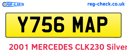 Y756MAP are the vehicle registration plates.