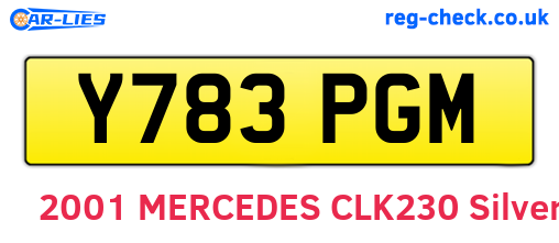 Y783PGM are the vehicle registration plates.