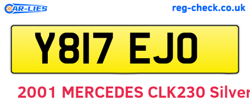 Y817EJO are the vehicle registration plates.