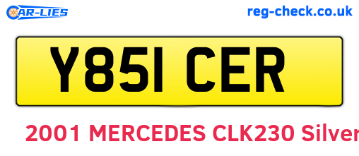Y851CER are the vehicle registration plates.