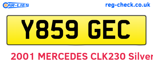 Y859GEC are the vehicle registration plates.