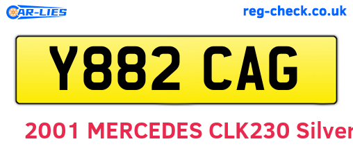 Y882CAG are the vehicle registration plates.