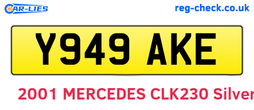 Y949AKE are the vehicle registration plates.